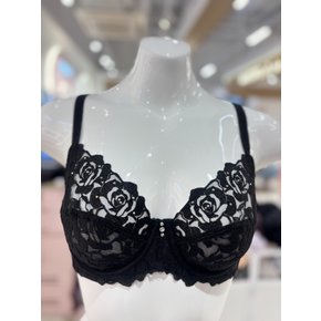 [여주점] 와코루 살루트 로즈 감각 홑겹 레이스 풀컵 브라팬티세트 [DBR0458B_D/DPT0458H] BK