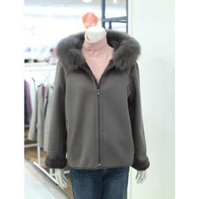 세이브존03 여성 폭스퍼 후드 안감 에코퍼 무스탕 코트 AW12FU86C (S11771358)