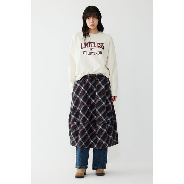 체크패턴 볼륨 스커트 9105432220051