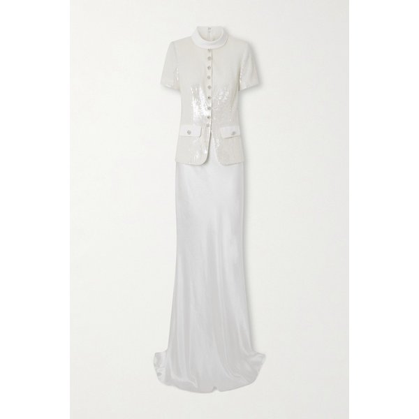 시퀸 장식 새틴 맥시 원피스 46376663162953052