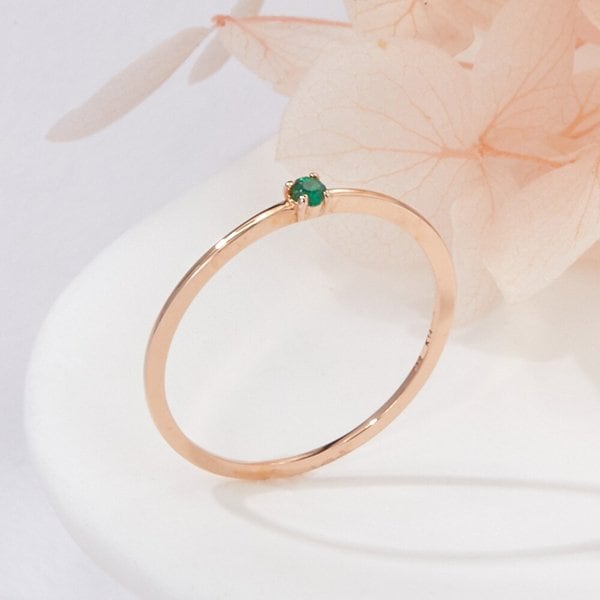 [비앤비골드] 18K 비쥬 에메랄드 엥게이지 탄생석 반지 NPR42055