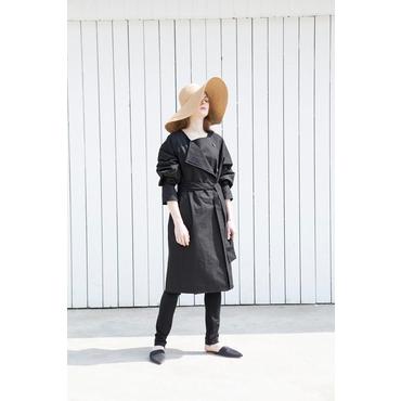 르마레 R NECK BELTED COAT BLACK (S1902302)