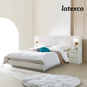 라텍스코 아르고 무늬목 호텔식 평상형 침대 SS+천연라텍스 매트리스 14cm