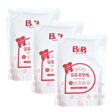 비앤비 섬유유연제 자스민 캡리필 1800ml X 3개