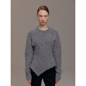 ALPACA BLEND CABLE KNITTED JUMPER (CHARCOAL)