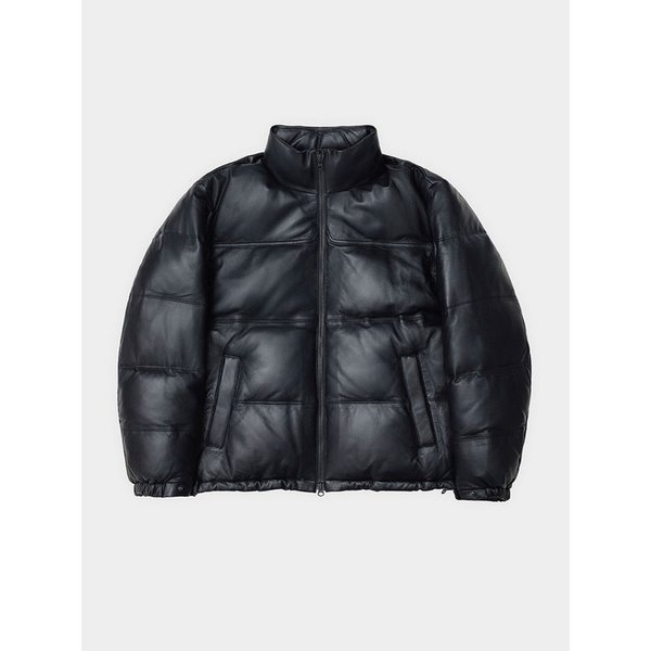 [LAMBSKIN] LEATHER GOOSE-DOWN PADDING (BLACK)