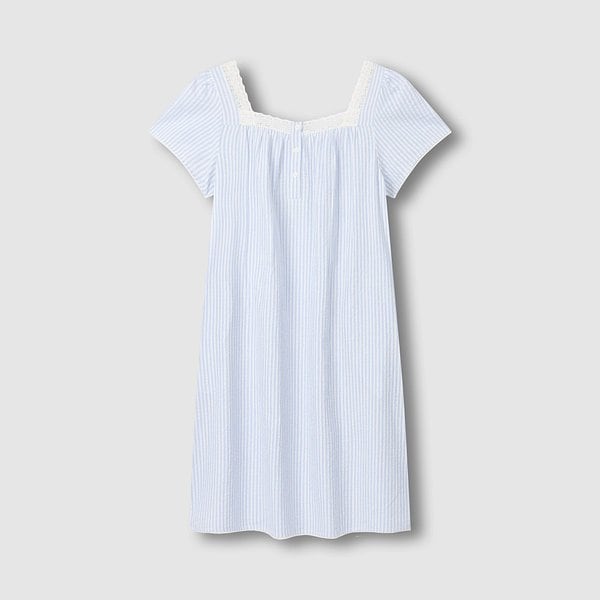 여 시어서커 셔링 반팔 파자마 원피스 J206203077052