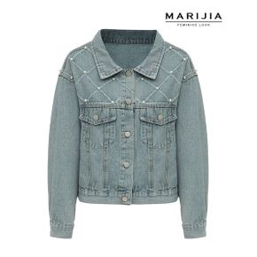 진주 큐빅 데님 청 자켓 MJKA32017_P376160798