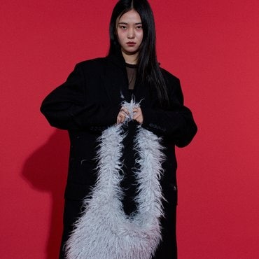 리끌로우 PLUSH FUAX FUR BAG GRAY