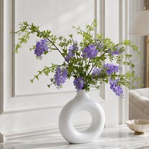 퍼플 라벤더 세네시오 조화 대형 화병 set 60x55cm 인테리어 꽃 테이블 행사 장식 소품 꾸미기 오브제