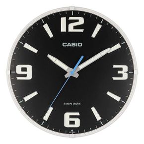 일본 카시오 벽시계 CASIO IQ1009J1JF 라디오 시계 블랙 아날로그 야간 초침 정지 기능 1357208