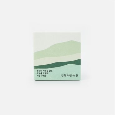 JAJU 한국의 향기 차량용 방향제 리필_강화 어린 쑥향_2개입