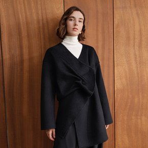 YY_Pleated wool mid-length coat