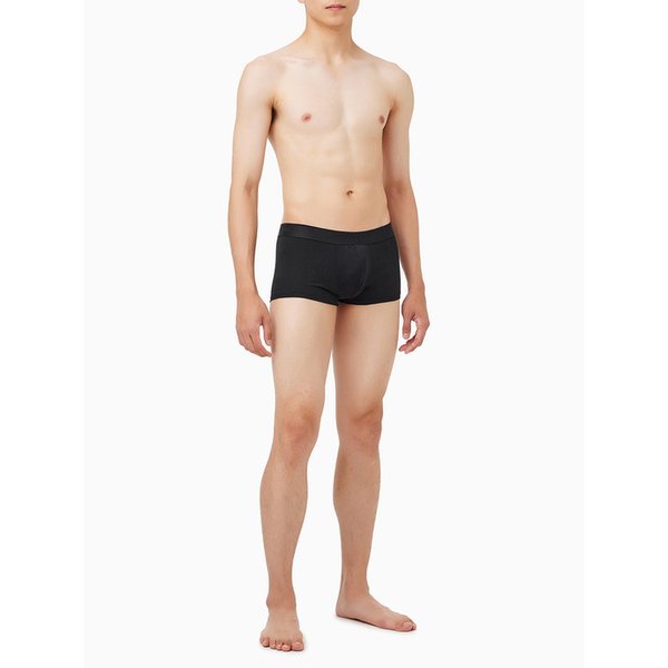 남성 CK 블랙 로고 자카드 로우 라이즈 트렁크_NB3947UB1