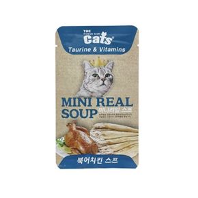 더캣츠 미니리얼 파우치 북어n치킨 스프 40g/고양이습식간식 고양이츄르