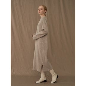 Modern Round neck Cashmere Blended Long Knit One-piece (3colors) VKNIT_031