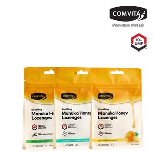 콤비타 UMF10+ 마누카꿀 로젠지 12개입 3종 세트(레몬/쿨민트/올리브잎)