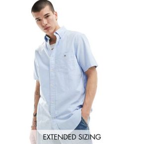 GANT 간트 쉴드 로고 숏슬리브 반팔티 옥스포드화 셔츠 인 라이트 블루 8629361