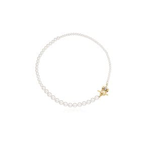 Tiny Ribbon Pearl Necklace_VH2412NE001M