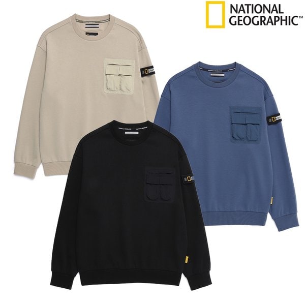 [시흥점] N251USW110 남여공용 NRN 가슴포켓 세미오버핏 맨투맨