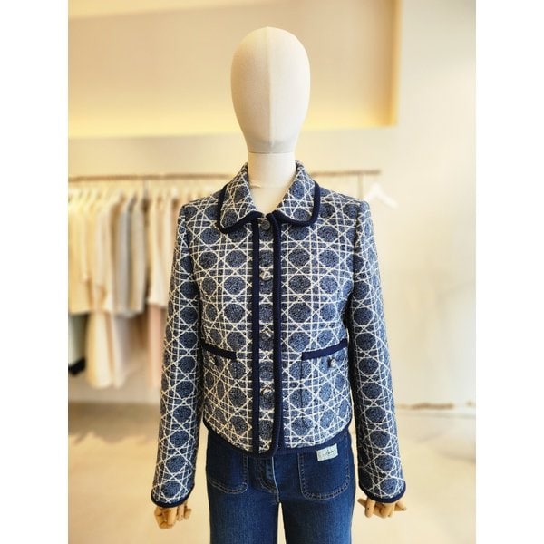 [여주점] [JJ 지고트] 여성 트위드 라운드 칼라 크롭 재킷 GS2A0JK101