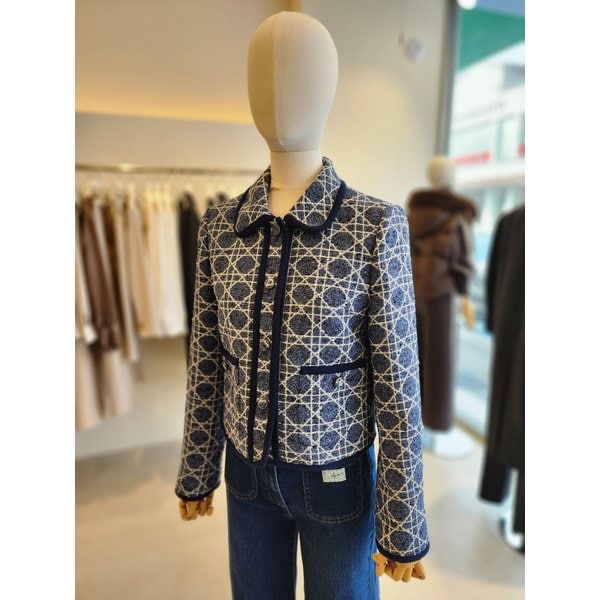 [여주점] [JJ 지고트] 여성 트위드 라운드 칼라 크롭 재킷 GS2A0JK101