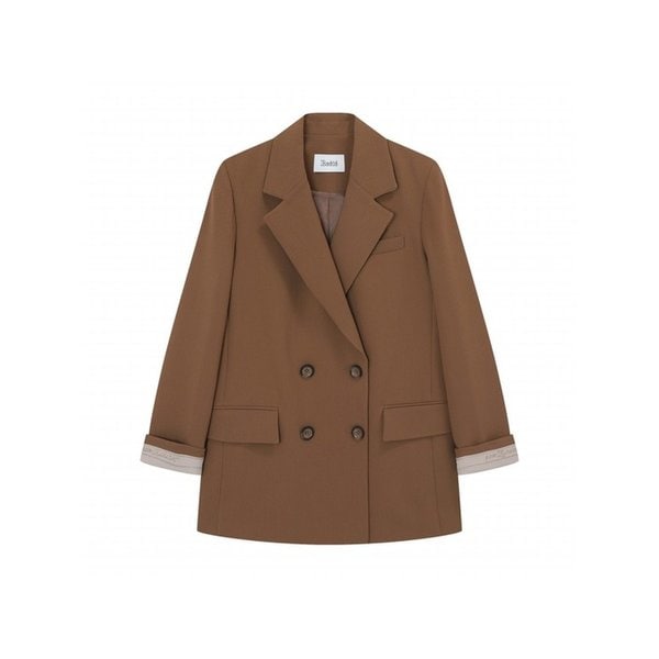 set-up embroidered sleeve tailored double jacket-U1C31WJK930