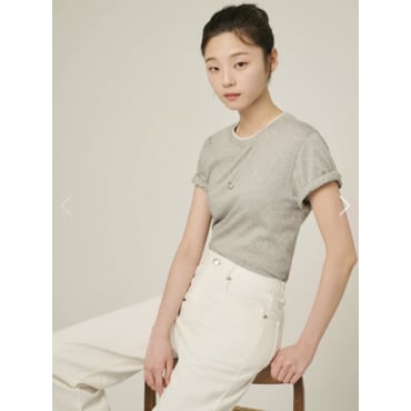 빈폴레이디스 레이어드 디테일 반소매 티셔츠 - 그레이 BF5442C993