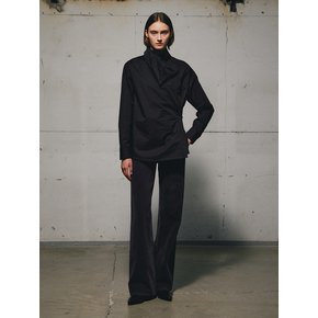 HIGH-NECK WRAPPED SHIRT (BLACK)