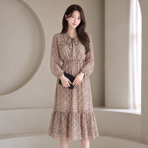 리본넥 쉬폰나염 밑단주름 원피스_M2602OP604A