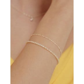 (SET) Pearl and Silver Chain Bracelet SE0163