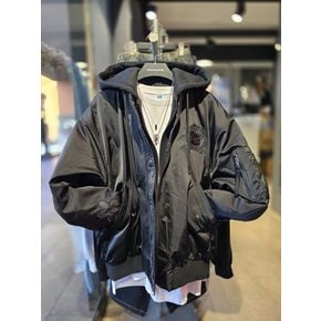 [시흥점] 베어자수 후드레이어드 오리털점퍼(남녀공용)/JGZZ63903BK