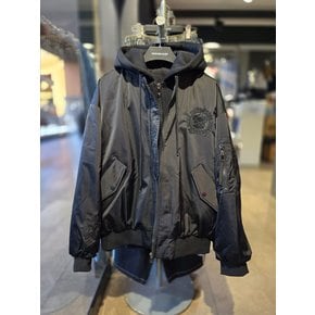 [시흥점] 베어자수 후드레이어드 오리털점퍼(남녀공용)/JGZZ63903BK