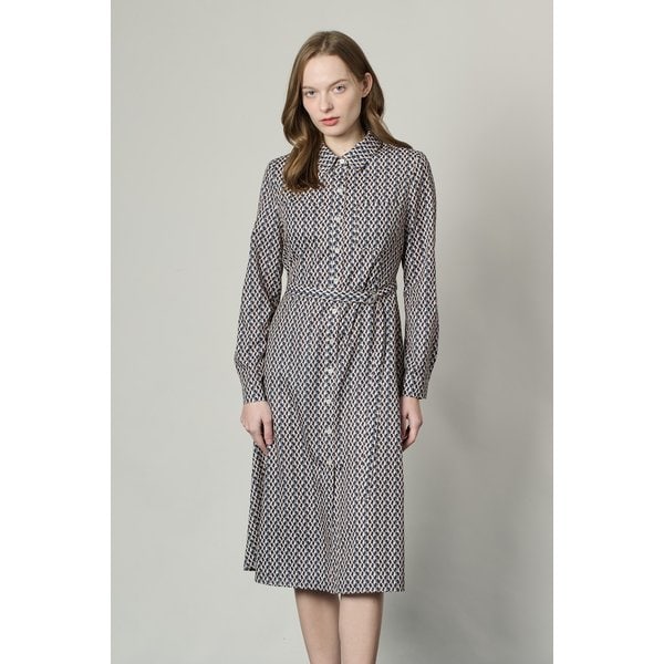 [여주점] 올앤선드리 기하학프린트 벨티트 원피스 A5S1O672
