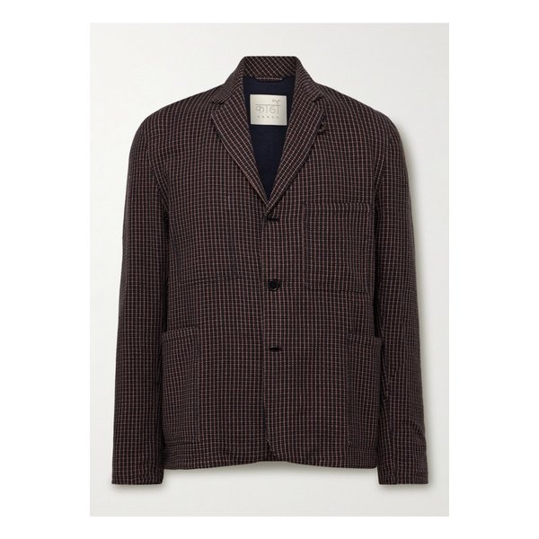 소메시 체크 코튼 블레이저 브라운 46376663162909201