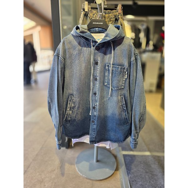 [시흥점] 26 워싱후드 세미 오버핏 데님셔켓(남여공용)/JHZZ50102BL