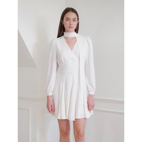 TIE COLLAR FLARE ONEPIECE_IVORY