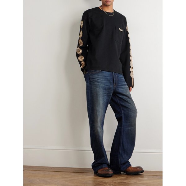 덴스 아플리케 프린트 코튼 저지 티셔츠 46376663162925216