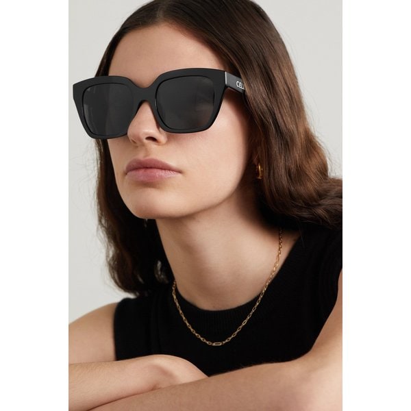 오버사이즈 스퀘어 프레임 아세테이트 선글라스 블랙 25185454455764164