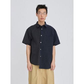 래코드 Split Short Sleeve Seersucker Shirt RKSAM26614NYX