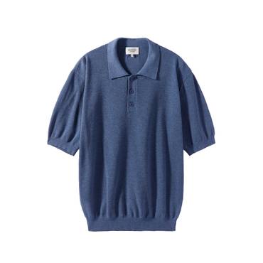 브롬톤 [브롬톤런던] P242MKT513 반팔 배색 카라니트 HALF SLEEVE COLOUR BLOCK COLLAR KNIT(BLUE)