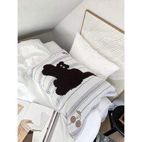 베어 스트라이프 아트 거즈코튼 베개 수건