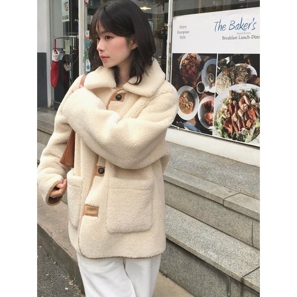 리버서블 스웨이드 무스탕 점퍼