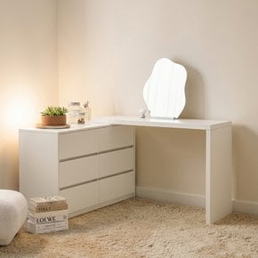 레든 1200 6서랍 멀티 ㄱ자 파티션 책상 세트 NDD190_C