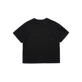 Z262WST720 - BLACK  우먼 엔젤 와펜 크롭 반팔 티셔츠