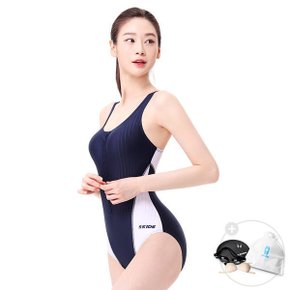 여성 원피스 실내수영복 6종세트 네이비 4407OSET 물놀이 수영강습 여자실내수영복 원피스수영복