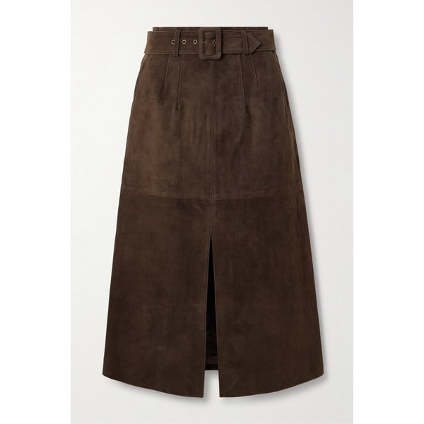 베로니카비어드 알렉시 벨티드 스웨이드 미디 스커트 46376663162905300