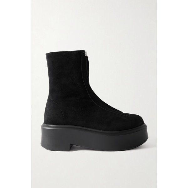 블랙 스웨이드 플랫폼 앵클 부츠 46376663162905523