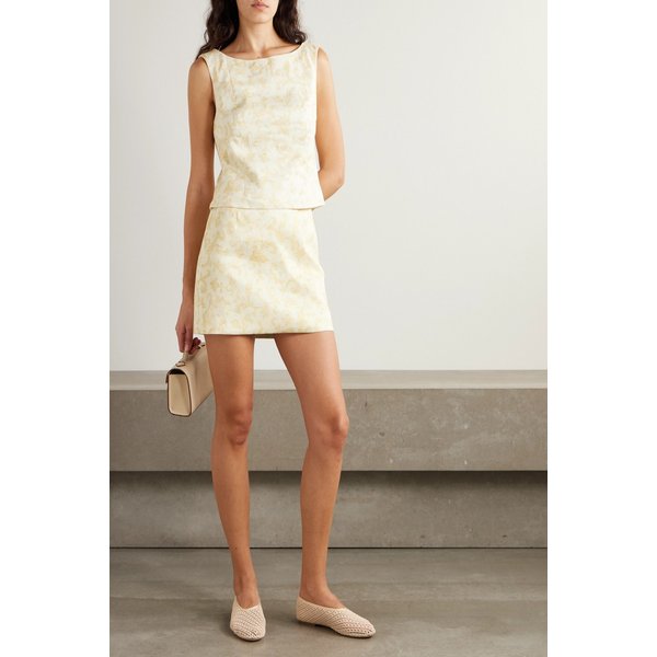 포세 이슬라 프린트 리넨 실크 블렌드 미니 스커트 46376663162981492