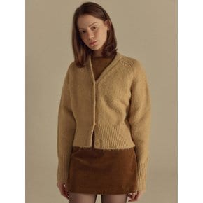 Winter volume silhouette wool knit cardigan